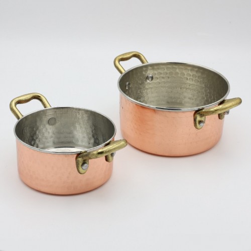 Saucepan with 2 tinned copper handles 